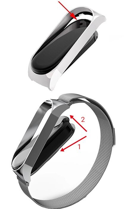 Asendus metallist rihmaga magnetkäevõru rihm Xiaomi Mi Band 3 / 4 / 5 / 6, must Originaal iStrap hind ja info | Nutikellade ja nutivõrude tarvikud | kaup24.ee