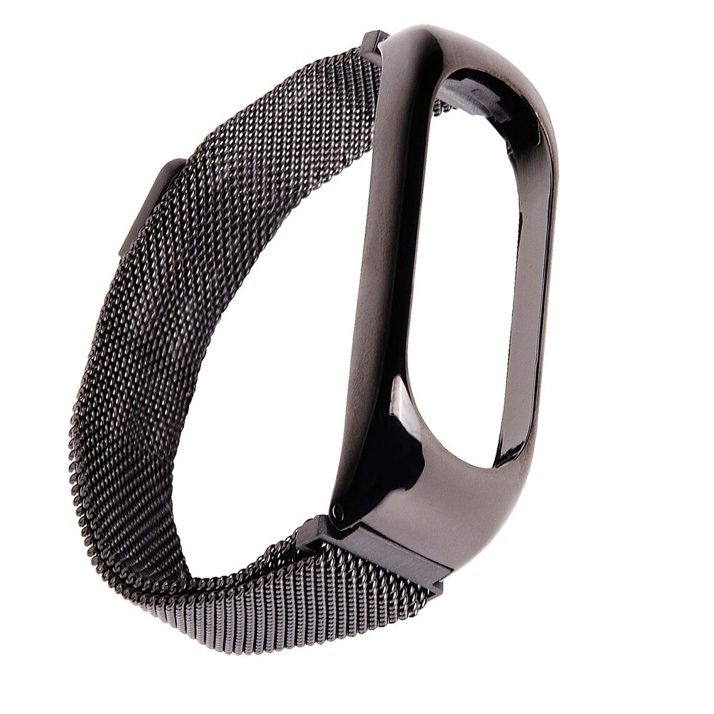 Asendus metallist rihmaga magnetkäevõru rihm Xiaomi Mi Band 3 / 4 / 5 / 6, must Originaal iStrap hind ja info | Nutikellade ja nutivõrude tarvikud | kaup24.ee