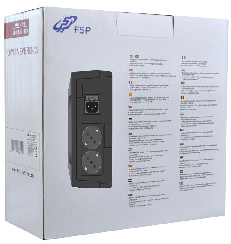 FSP Nano 600 600 VA, 360 W, 270 V, 220 V цена и информация | Puhvertoiteallikad (UPS) | kaup24.ee