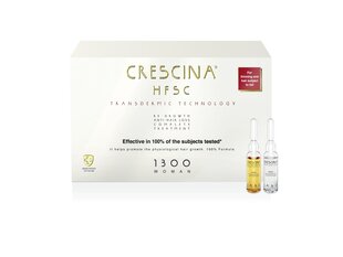 Комплекс ампул для восстановления волос Crescina HFSC Transdermic 1300 для женщин, 20 ампул (10+10) цена и информация | Маски, масла, сыворотки | kaup24.ee