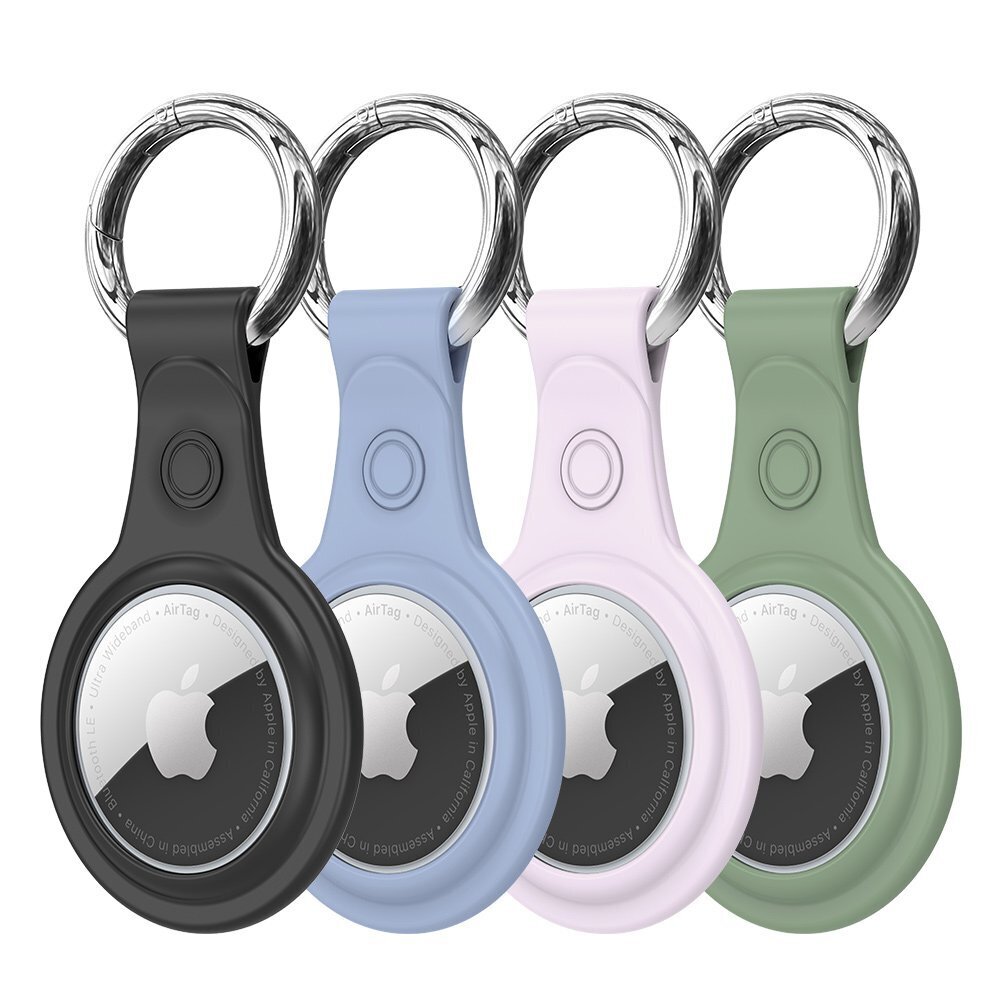 Ümbris Dux Ducis set Silicone flexible cover keychain loop case for Apple AirTag (Black / Green / Pink / Blue), 4 tk hind ja info | Mobiiltelefonide lisatarvikud | kaup24.ee
