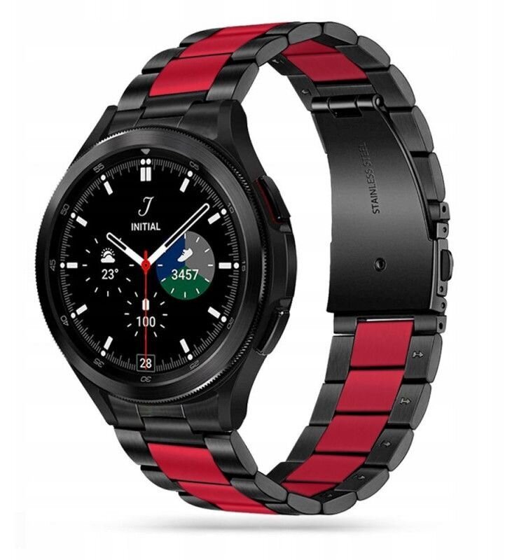 Kellarihm Tech-Protect Stainless Samsung Galaxy Watch4 40/42/44/46 mm, must/punane hind ja info | Nutikellade ja nutivõrude tarvikud | kaup24.ee