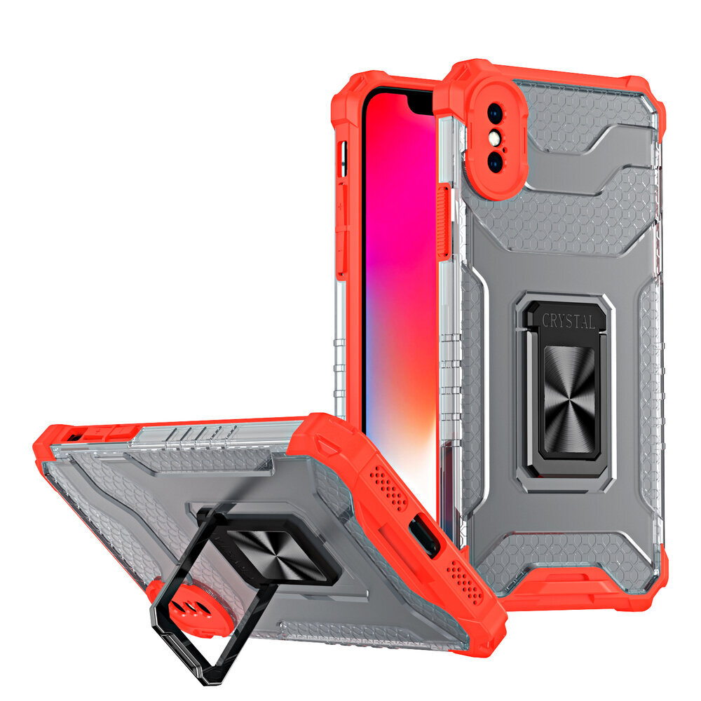 Telefoniümbris Crystal Ring Case Kickstand Tough Rugged Cover for iPhone XS Max, red hind ja info | Telefoni kaaned, ümbrised | kaup24.ee