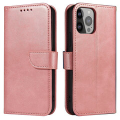 Telefoni kaaned Magnet Case elegant bookcase type case with kickstand for iPhone 13 mini, pink hind ja info | Telefoni kaaned, ümbrised | kaup24.ee