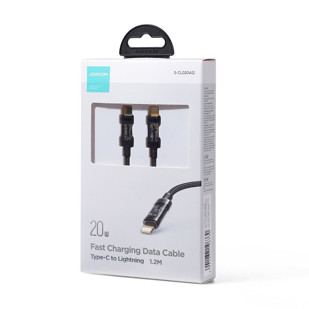 Kaabel Joyroom S-CL020A12 Type-C to Lightning 20W Data Cable, 1.2 m, Black hind ja info | Mobiiltelefonide kaablid | kaup24.ee