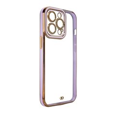 Telefoniümbris Fashion Case for iPhone 12 Pro Gold Frame Gel Cover, Purple hind ja info | Telefoni kaaned, ümbrised | kaup24.ee