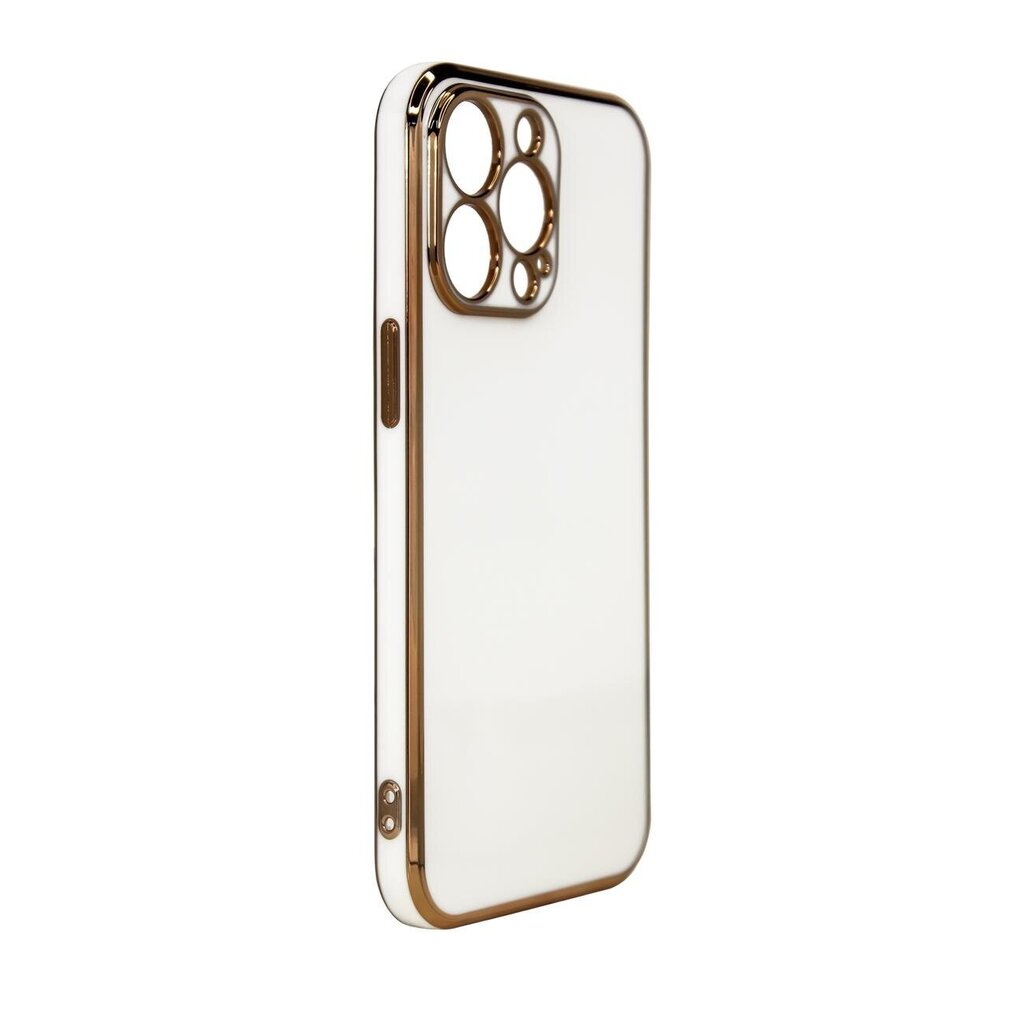 Telefoniümbris Lighting Color Case for iPhone 12 Pro white gel cover with gold frame (White) hind ja info | Telefoni kaaned, ümbrised | kaup24.ee