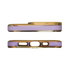 Telefoniümbris Fashion Case Case for Samsung Galaxy A12 5G Gold Frame Gel Cover Purple hind ja info | Telefoni kaaned, ümbrised | kaup24.ee