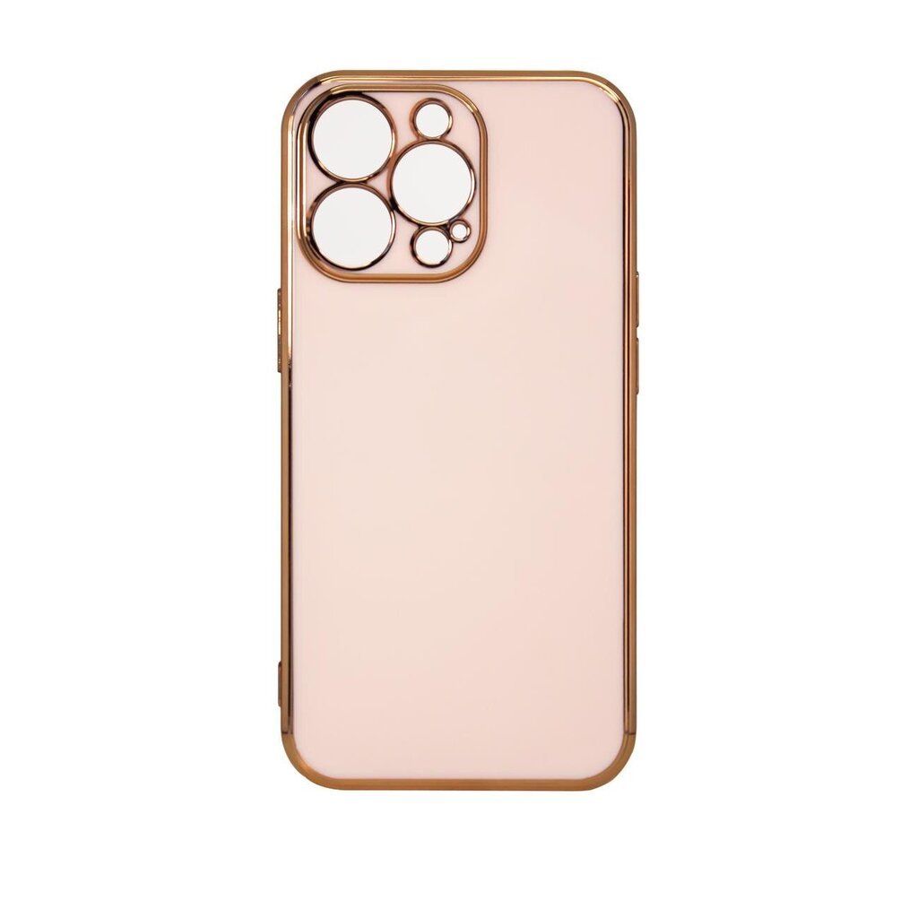 Telefoniümbris Lighting Color Case for iPhone 12 Pro Max pink gel cover with gold frame (Pink) hind ja info | Telefoni kaaned, ümbrised | kaup24.ee