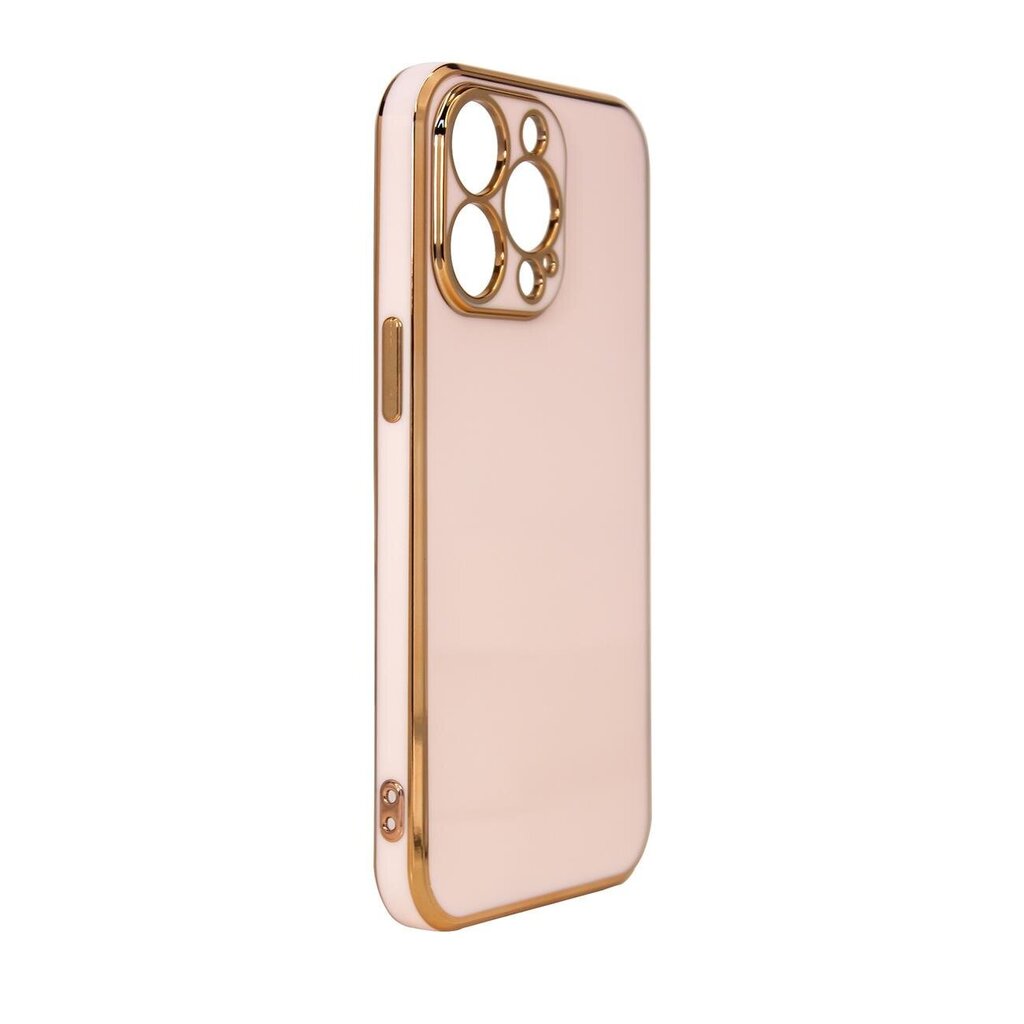 Telefoniümbris Lighting Color Case for iPhone 12 Pro Max pink gel cover with gold frame (Pink) hind ja info | Telefoni kaaned, ümbrised | kaup24.ee