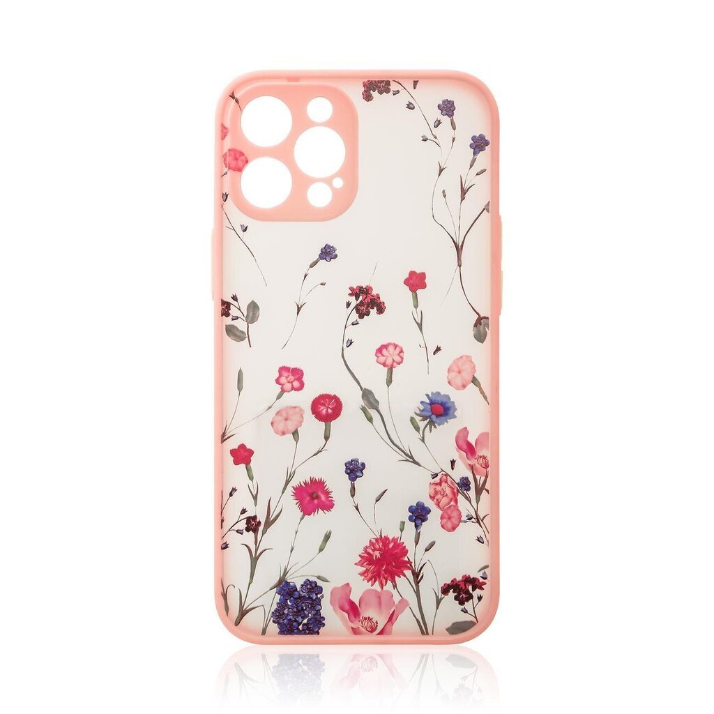 Telefoniümbris Design Case for Samsung Galaxy A12 5G floral (Pink) hind ja info | Telefoni kaaned, ümbrised | kaup24.ee