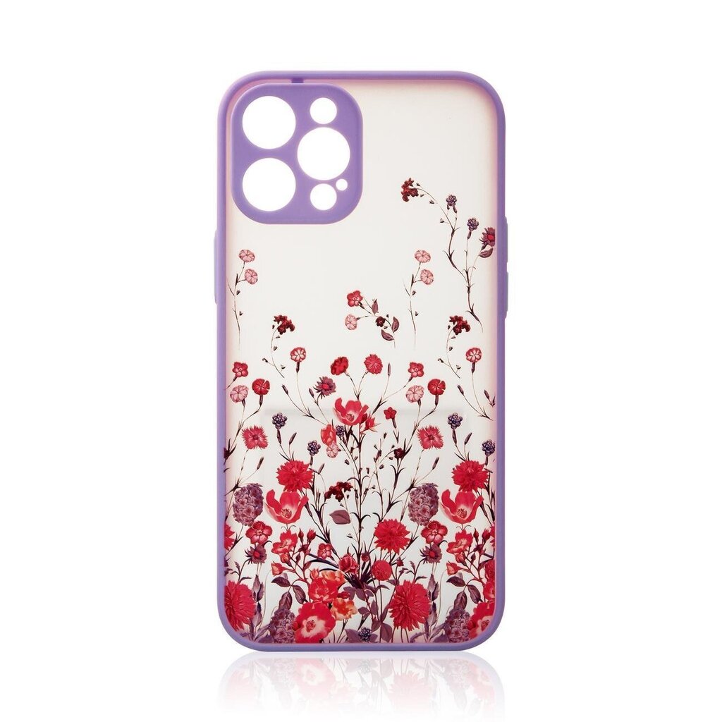Telefoniümbris Design Case for iPhone 12 Pro Max floral purple hind ja info | Telefoni kaaned, ümbrised | kaup24.ee