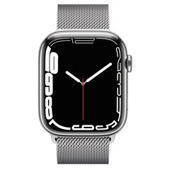 Apple Watch Series 7 45mm GPS + Cellular, Stainless Steel Silver (kasutatud, seisukord A) hind ja info | Nutikellad (smartwatch) | kaup24.ee