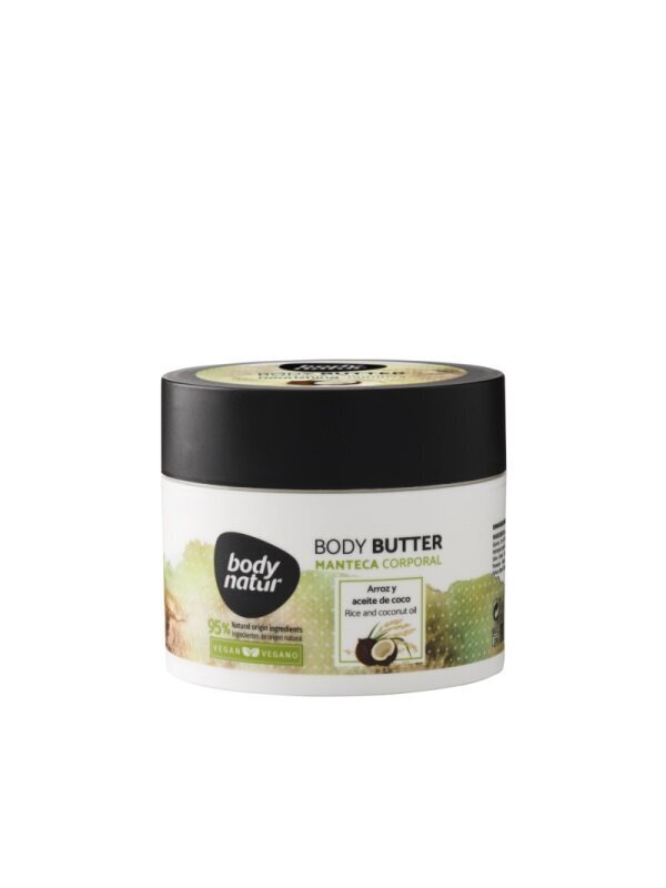 Kreemjas kehavõi kookosõli ja riisiga Body Nature Body Butter, 200 ml hind ja info | Kehakreemid, losjoonid | kaup24.ee