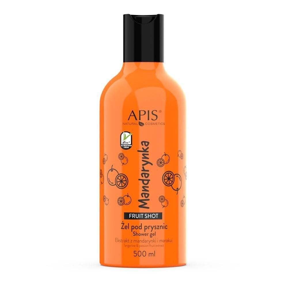 Dušigeel Apis Fruit Shot Shower Gel Mandarin, 500ml цена и информация | Dušigeelid, õlid | kaup24.ee