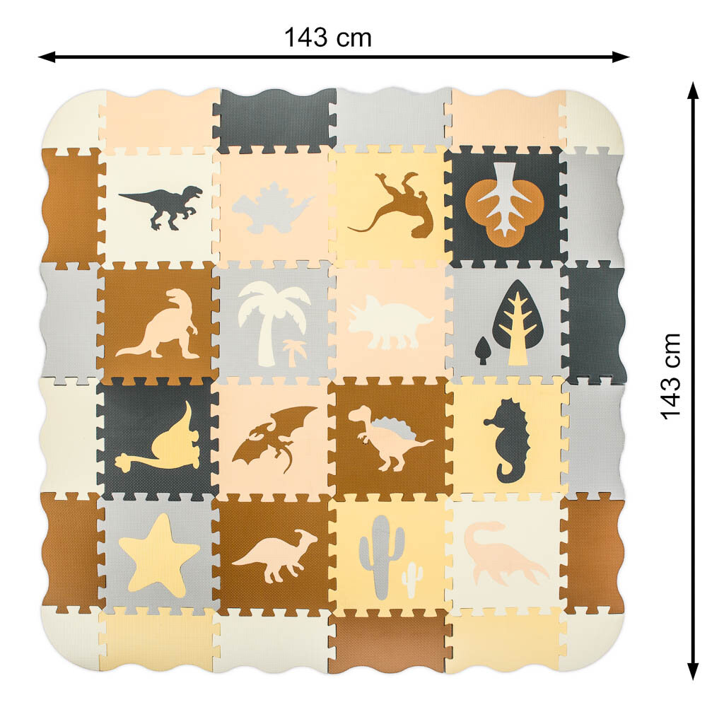 Vahtpusle matt dinosaurused 36el 143x143cm hind ja info | Arendavad mänguasjad | kaup24.ee