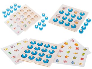 Puidust pusle lauamäng mälu jaoks + 4 kaarti цена и информация | Развивающие игрушки | kaup24.ee