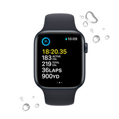 Apple Watch SE2nd Gen GPS 40mm Midnight Aluminium Case ,Midnight Sport Band - MNJT3EL/A LV-EE hind ja info | Nutikellad (smartwatch) | kaup24.ee