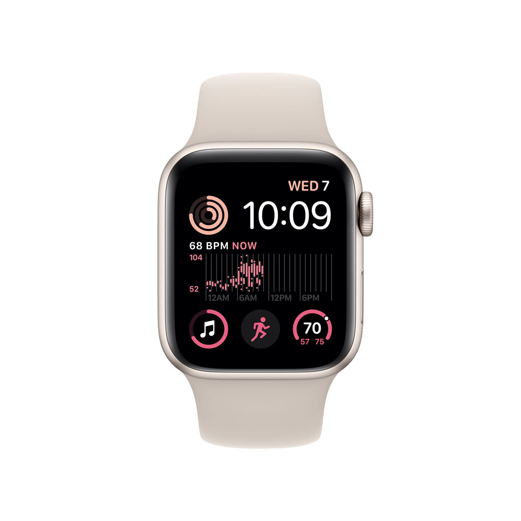 Apple Watch SE GPS + Cellular 44mm Starlight Aluminium Case with Starlight Sport Band - Regular 2nd Gen - MNPT3EL/A hind ja info | Nutikellad (smartwatch) | kaup24.ee