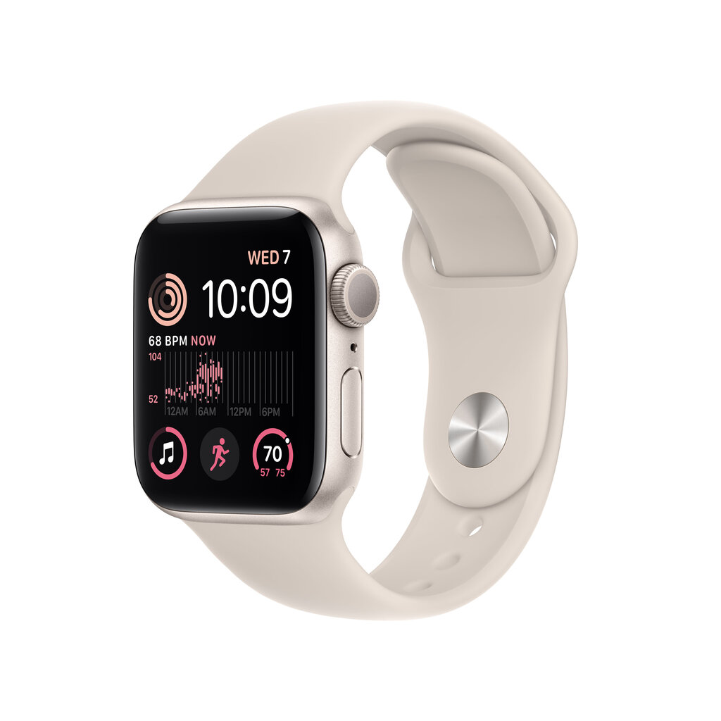 Apple Watch SE GPS + Cellular 44mm Starlight Aluminium Case with Starlight Sport Band - Regular 2nd Gen - MNPT3EL/A цена и информация | Nutikellad (smartwatch) | kaup24.ee