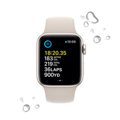 Apple Watch SE GPS + Cellular 44мм Starlight Aluminium Case with Starlight Sport Band - Regular 2nd Gen - MNPT3EL/A цена и информация | Смарт-часы (smartwatch) | kaup24.ee