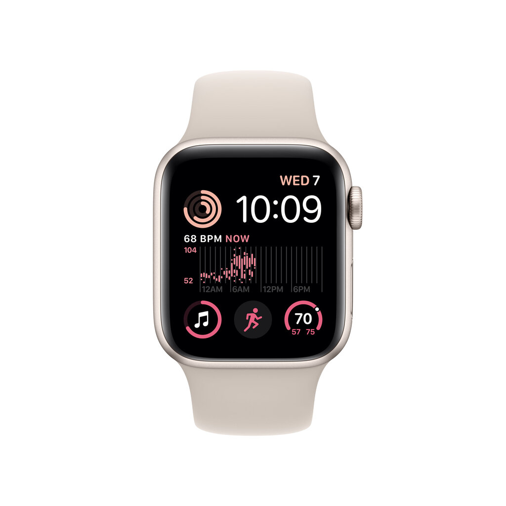 Apple Watch SE GPS + Cellular 40mm Starlight Aluminium Case with Starlight Sport Band - Regular 2nd Gen - MNPH3EL/A цена и информация | Nutikellad (smartwatch) | kaup24.ee