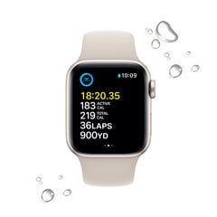 Apple Watch SE GPS + Cellular 40mm Starlight Aluminium Case with Starlight Sport Band - Regular 2nd Gen - MNPH3EL/A цена и информация | Смарт-часы (smartwatch) | kaup24.ee