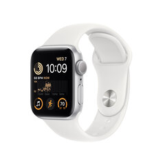 Apple Watch SE GPS 44мм Silver Aluminium Case with White Sport Band - Regular 2nd Gen - MNK23EL/A цена и информация | Смарт-часы (smartwatch) | kaup24.ee