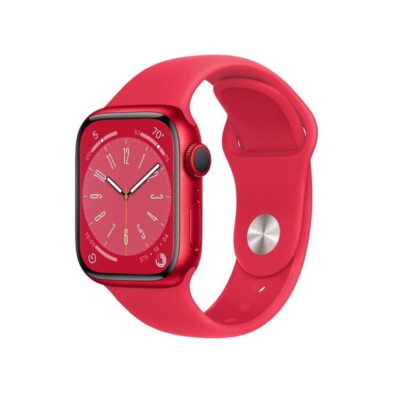 Apple Watch Series 8 GPS + Cellular 41mm (PRODUCT)RED Aluminium Case ,(PRODUCT)RED Sport Band - MNJ23EL/A LV-EE цена и информация | Nutikellad (smartwatch) | kaup24.ee