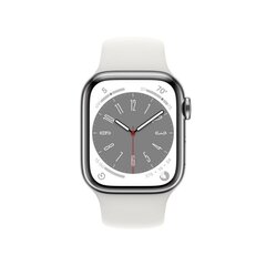 Apple Watch Series 8 41mm Silver Stainless Steel/White Sport Band цена и информация | Смарт-часы (smartwatch) | kaup24.ee