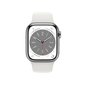 Apple Watch Series 8 GPS + Cellular 41mm Silver Stainless Steel Case ,White Sport Band - MNJ53EL/A LV-EE цена и информация | Nutikellad (smartwatch) | kaup24.ee