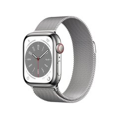 Apple Watch Series 8 GPS + Cellular 41mm Silver Stainless Steel Case ,Silver Milanese Loop MNJ83EL/A LV-EE цена и информация | Смарт-часы (smartwatch) | kaup24.ee