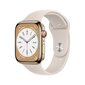 Apple Watch Series 8 GPS + Cellular 41mm Gold Stainless Steel Case ,Starlight Sport Band - MNJC3EL/A LV-EE цена и информация | Nutikellad (smartwatch) | kaup24.ee