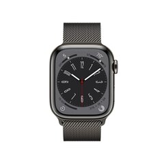 Apple Watch Series 8 GPS + Cellular 41мм Graphite Stainless Steel Case ,Graphite Milanese Loop MNJM3EL/A LV-EE цена и информация | Apple Умные часы и браслеты | kaup24.ee