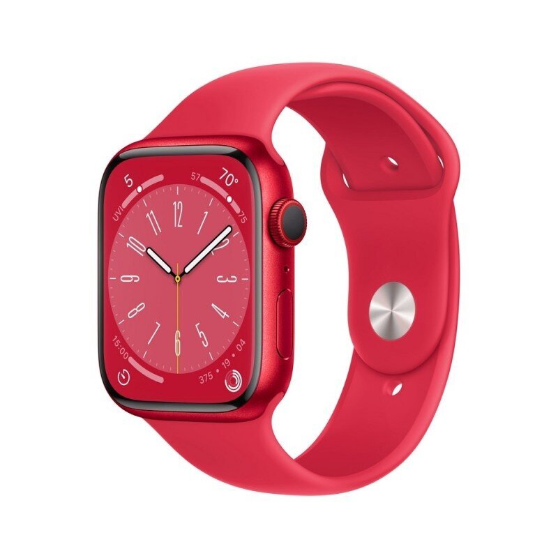 Apple Watch Series 8 GPS + Cellular 45mm (PRODUCT)RED Aluminium Case ,(PRODUCT)RED Sport Band - MNKA3EL/A LV-EE цена и информация | Nutikellad (smartwatch) | kaup24.ee