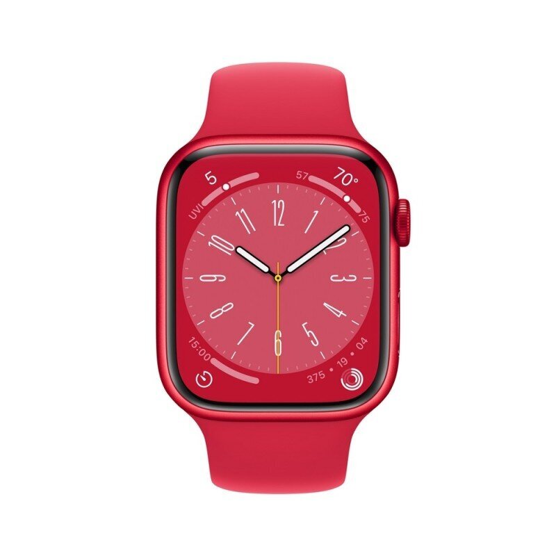 Apple Watch Series 8 GPS + Cellular 45mm (PRODUCT)RED Aluminium Case ,(PRODUCT)RED Sport Band - MNKA3EL/A LV-EE hind ja info | Nutikellad (smartwatch) | kaup24.ee