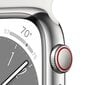 Apple Watch Series 8 GPS + Cellular 45mm Silver Stainless Steel Case ,White Sport Band - MNKE3EL/A LV-EE hind ja info | Nutikellad (smartwatch) | kaup24.ee