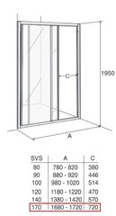 Встраиваемая душевая дверь Ifö Solid SVS VK 17 цена и информация | Душевые двери и стены | kaup24.ee