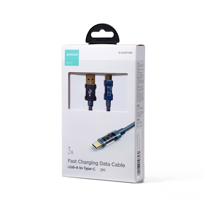 Kaabel Joyroom USB cable - USB Type C for charging / data transmission 3A, 2 m, blue (S-UC027A20) hind ja info | Mobiiltelefonide kaablid | kaup24.ee