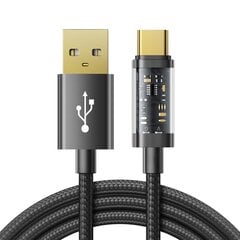 Kaabel Joyroom USB cable - USB Type C for charging / data transmission 3A, 1.2 m, black (S-UC027A12) цена и информация | Кабели для телефонов | kaup24.ee