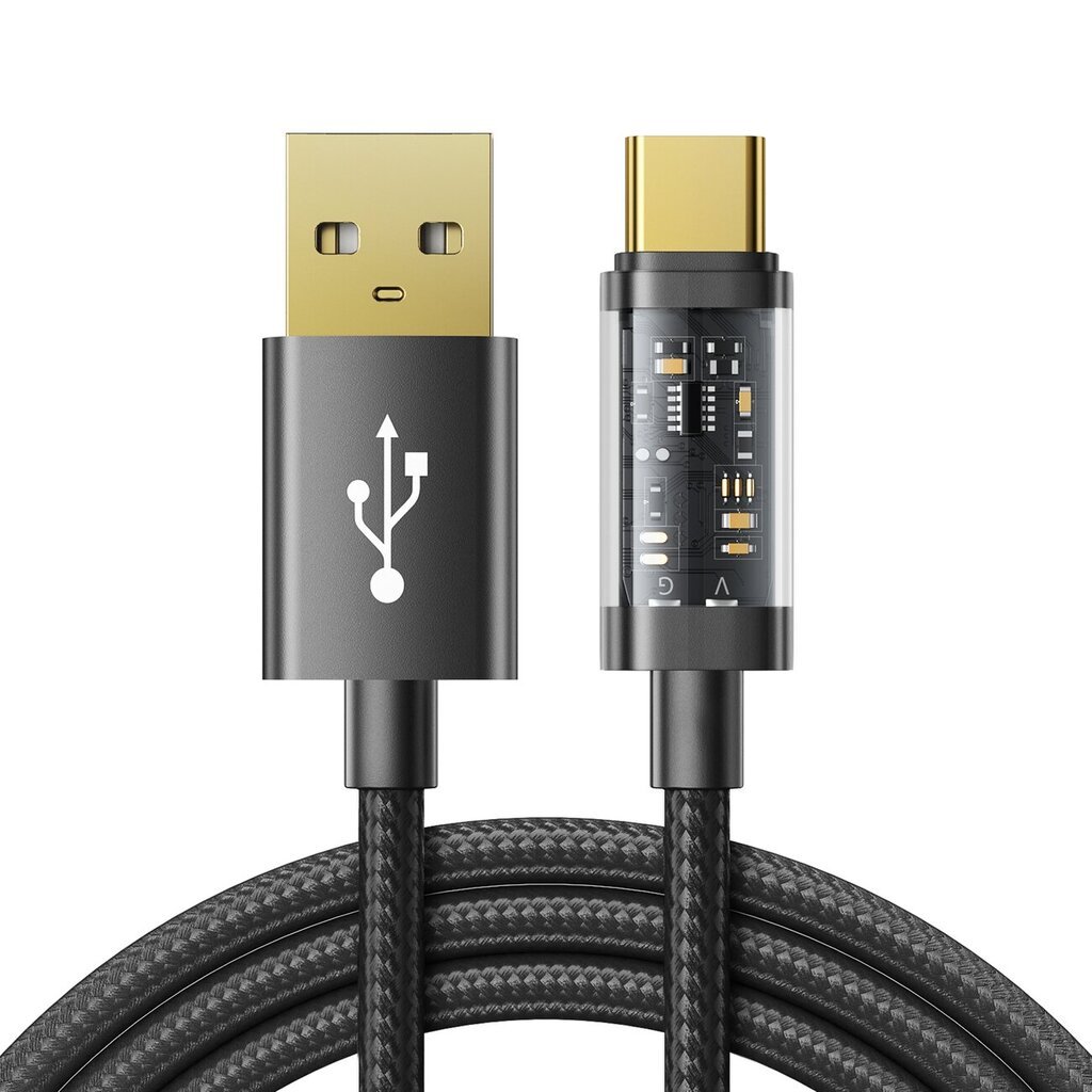 Kaabel Joyroom USB cable - USB Type C for charging / data transmission 3A, 1.2 m, black (S-UC027A12) цена и информация | Mobiiltelefonide kaablid | kaup24.ee