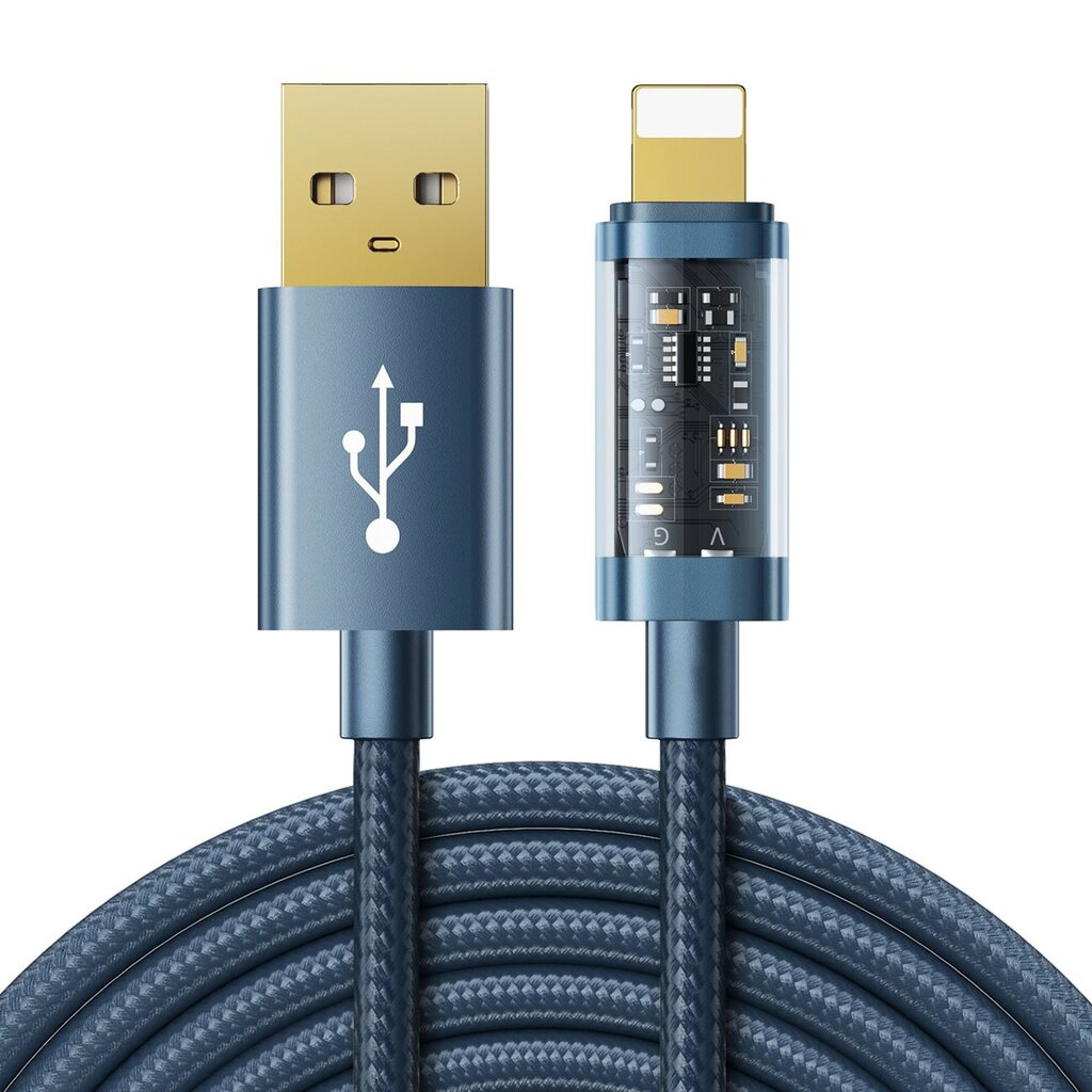 Kaabel Joyroom USB cable - Lightning for charging / data transmission 2,4A 20W, 2 m, blue (S-UL012A20) hind ja info | Mobiiltelefonide kaablid | kaup24.ee