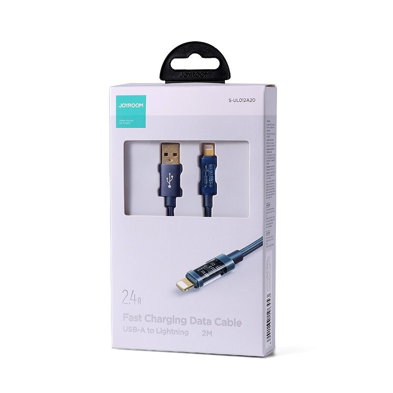 Kaabel Joyroom USB cable - Lightning for charging / data transmission 2,4A 20W, 2 m, blue (S-UL012A20) hind ja info | Mobiiltelefonide kaablid | kaup24.ee