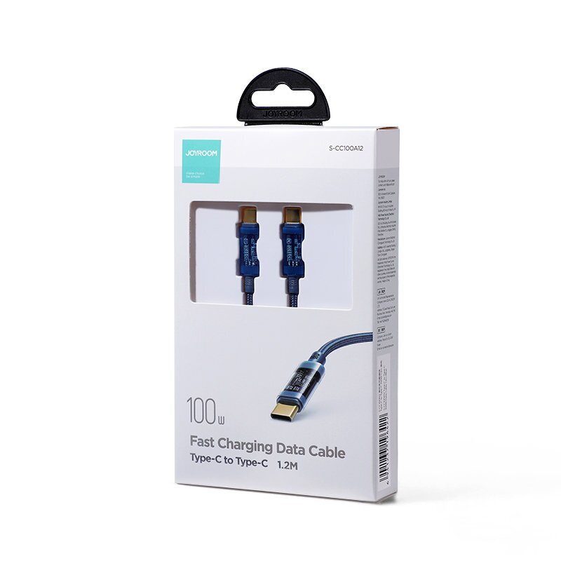 Kaabel Joyroom cable USB Type-C - USB Type-C 100W, 1.2 m, black (S-CC100A12) цена и информация | Mobiiltelefonide kaablid | kaup24.ee