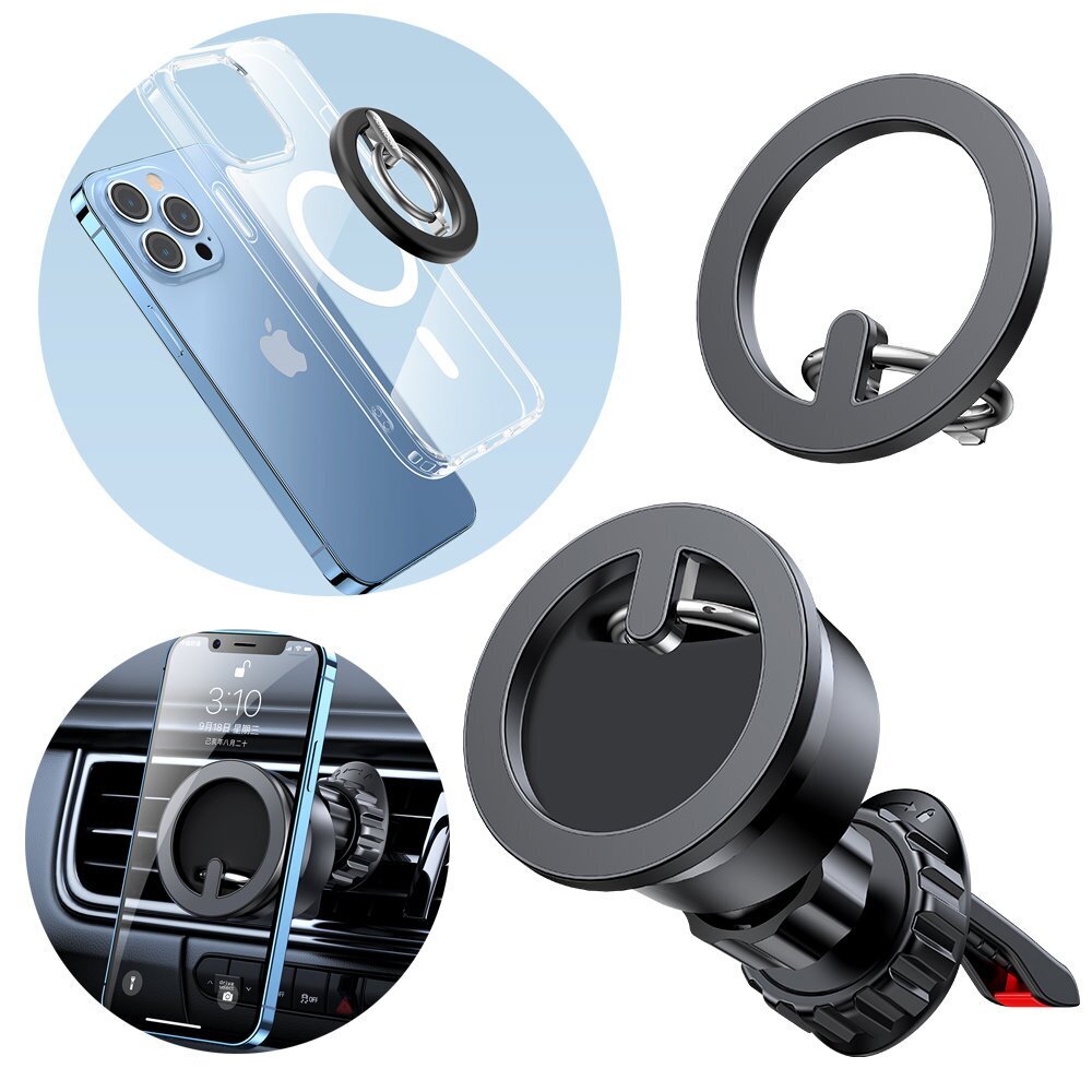 Telefonihoidja autosse Joyroom kit multifunctional magnetic car holder ring phone support black (JR-ZS294) цена и информация | Mobiiltelefonide hoidjad | kaup24.ee