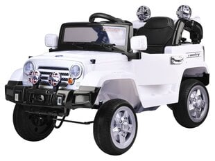 Laste ühekohaline maastur „Jeep“, valge цена и информация | Электромобили для детей | kaup24.ee