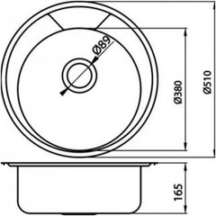 Terasest valamu Novaservis DR51, 51x51 cm hind ja info | Köögivalamud | kaup24.ee