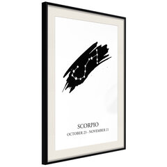 Poster Zodiac: Scorpio, must raam koos paspartuuga цена и информация | Картины, живопись | kaup24.ee