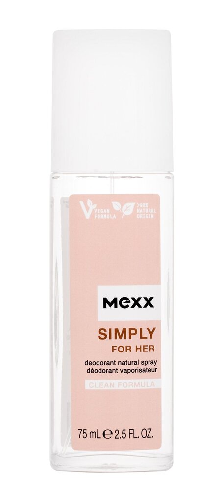 Spreideodorant Mexx Simply 75 ml hind ja info | Lõhnastatud kosmeetika naistele | kaup24.ee