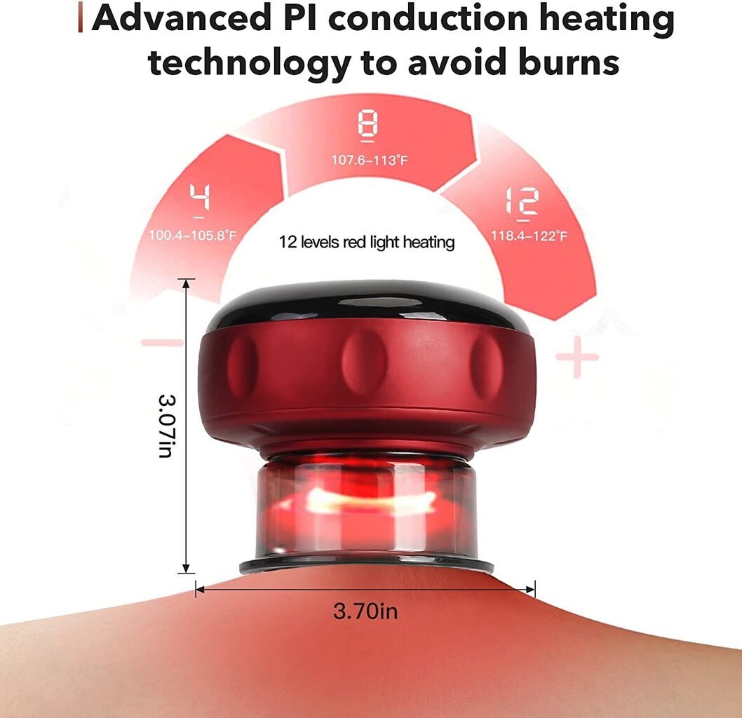 3in1 nutikas elektriline vaakummassaažiteraapia massaažikomplekt infrapuna-kuumutusteraapiamasin Gua Sha massaažitööriist 6-tasemelise temperatuuri ja imemisega hind ja info | Massaažiseadmed | kaup24.ee